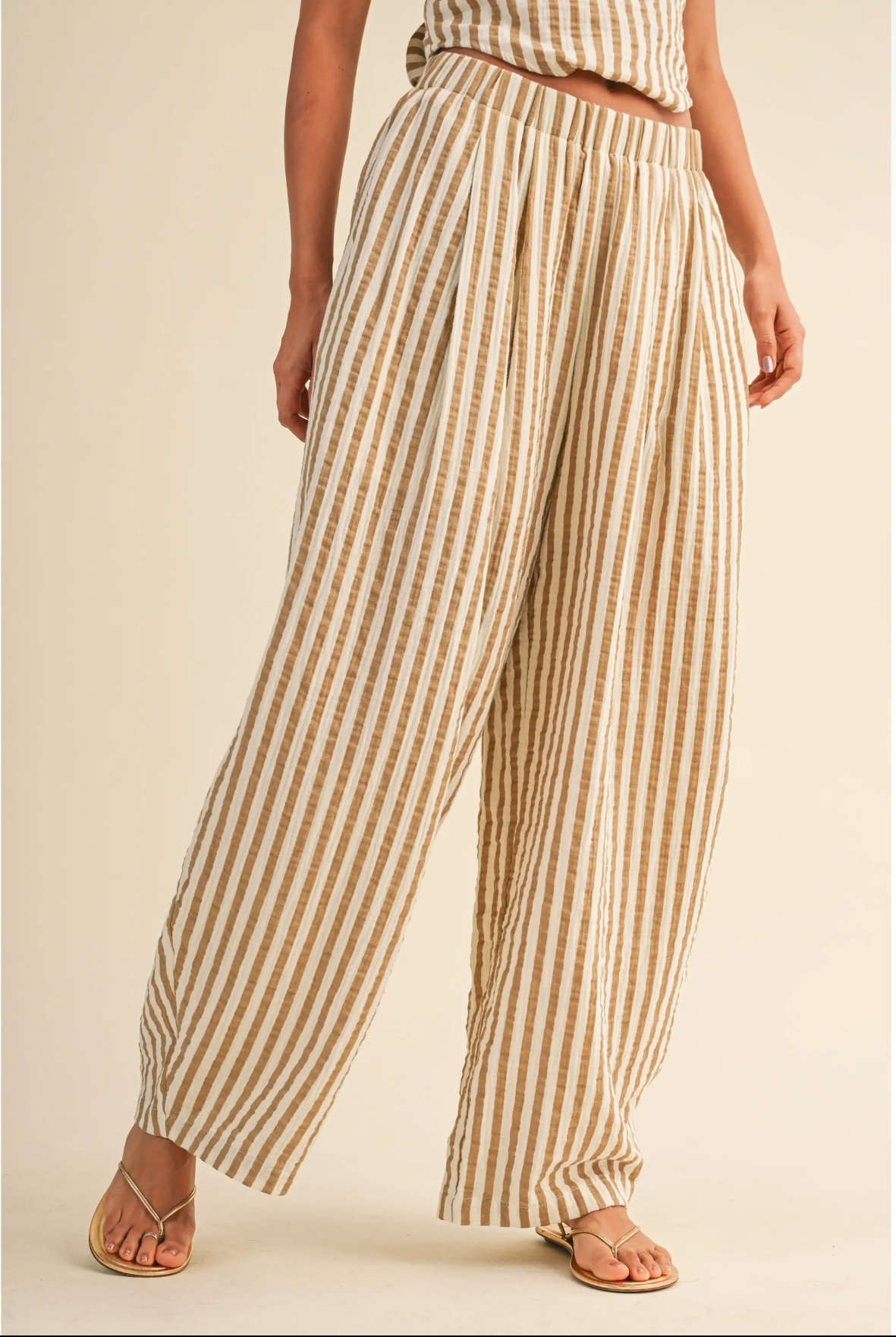 Stripped linen pants