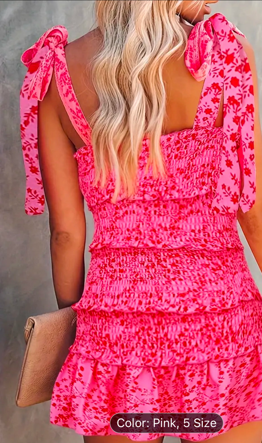 Pink Tiered Mini Dress