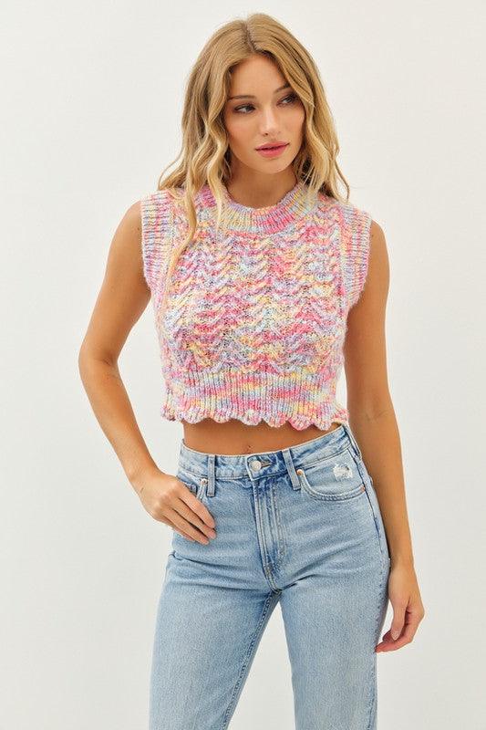 Scallop Cable Knit Top