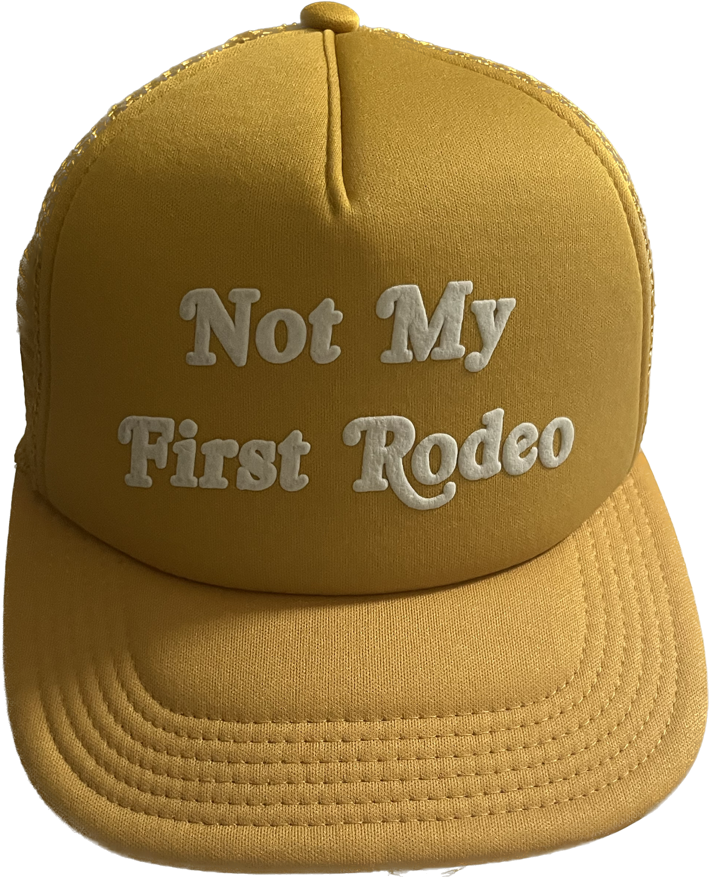 Yellow Not My First Rodeo Trucker Hat
