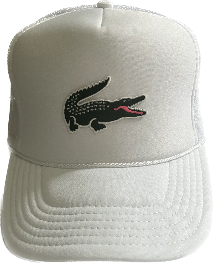White Alligator Trucker Hat