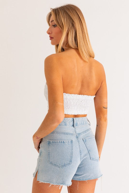 Eyelet Crop Top