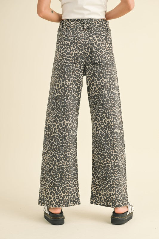 Wide Leg Leopard Pants