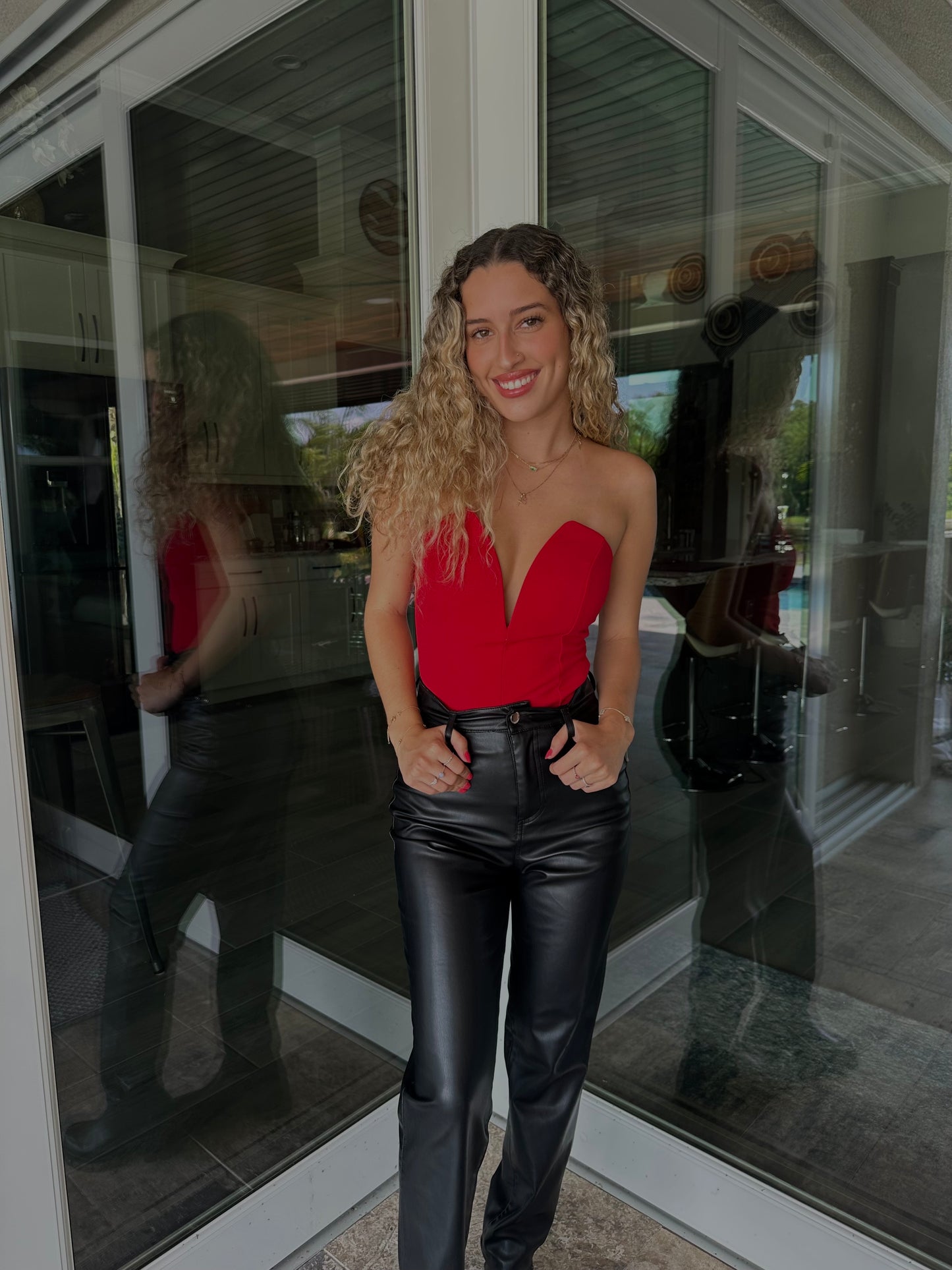 Deep V-Neck Body Suit