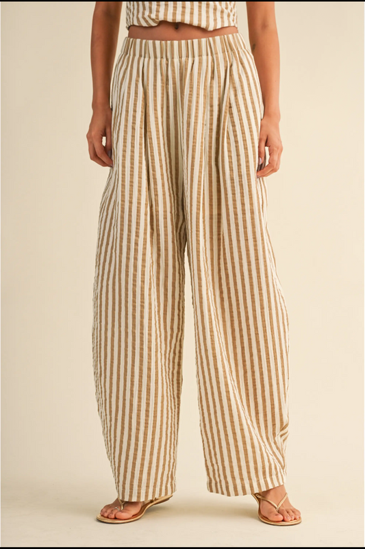 Stripped linen pants