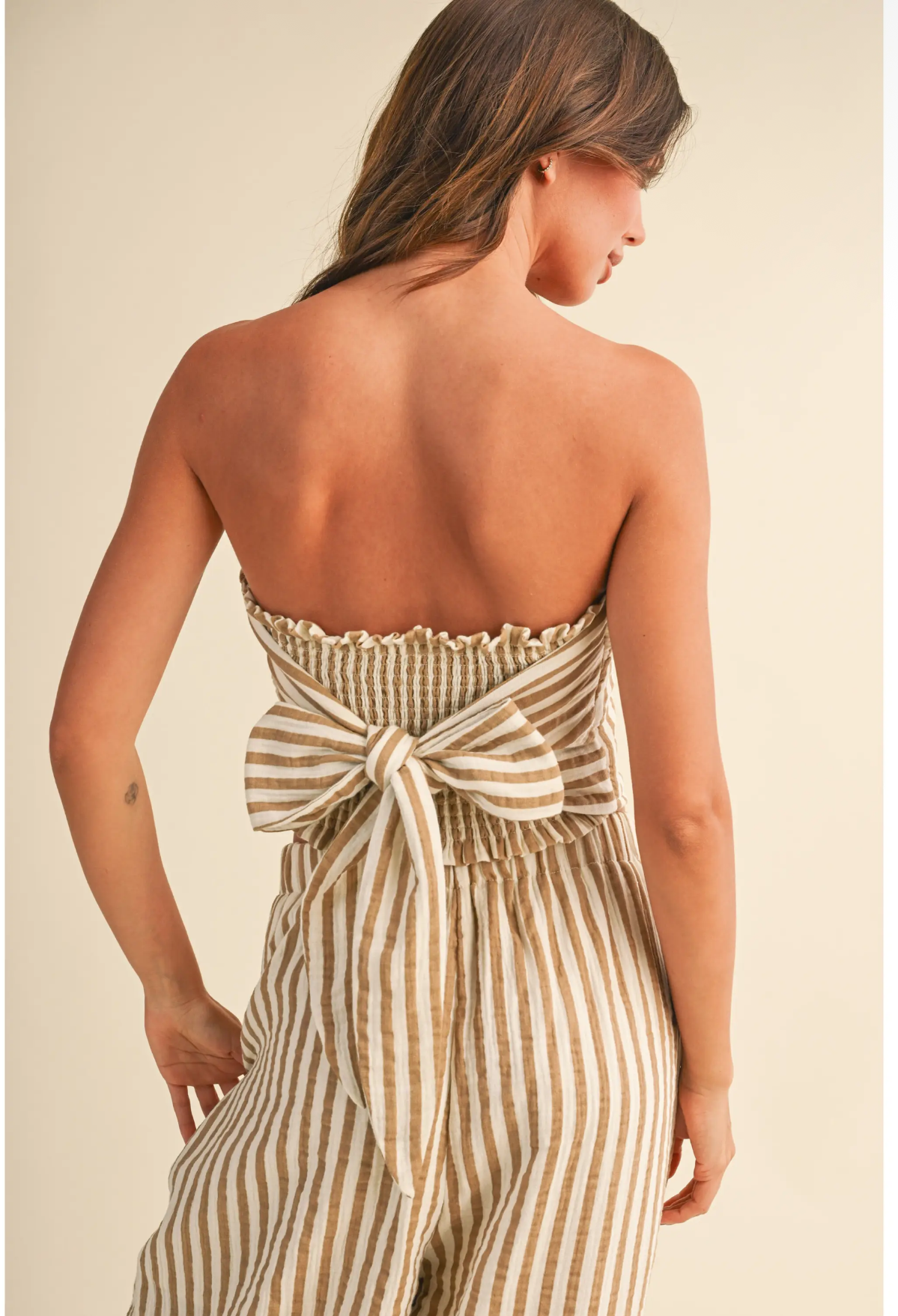 Stripped linen top