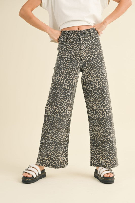 Wide Leg Leopard Pants