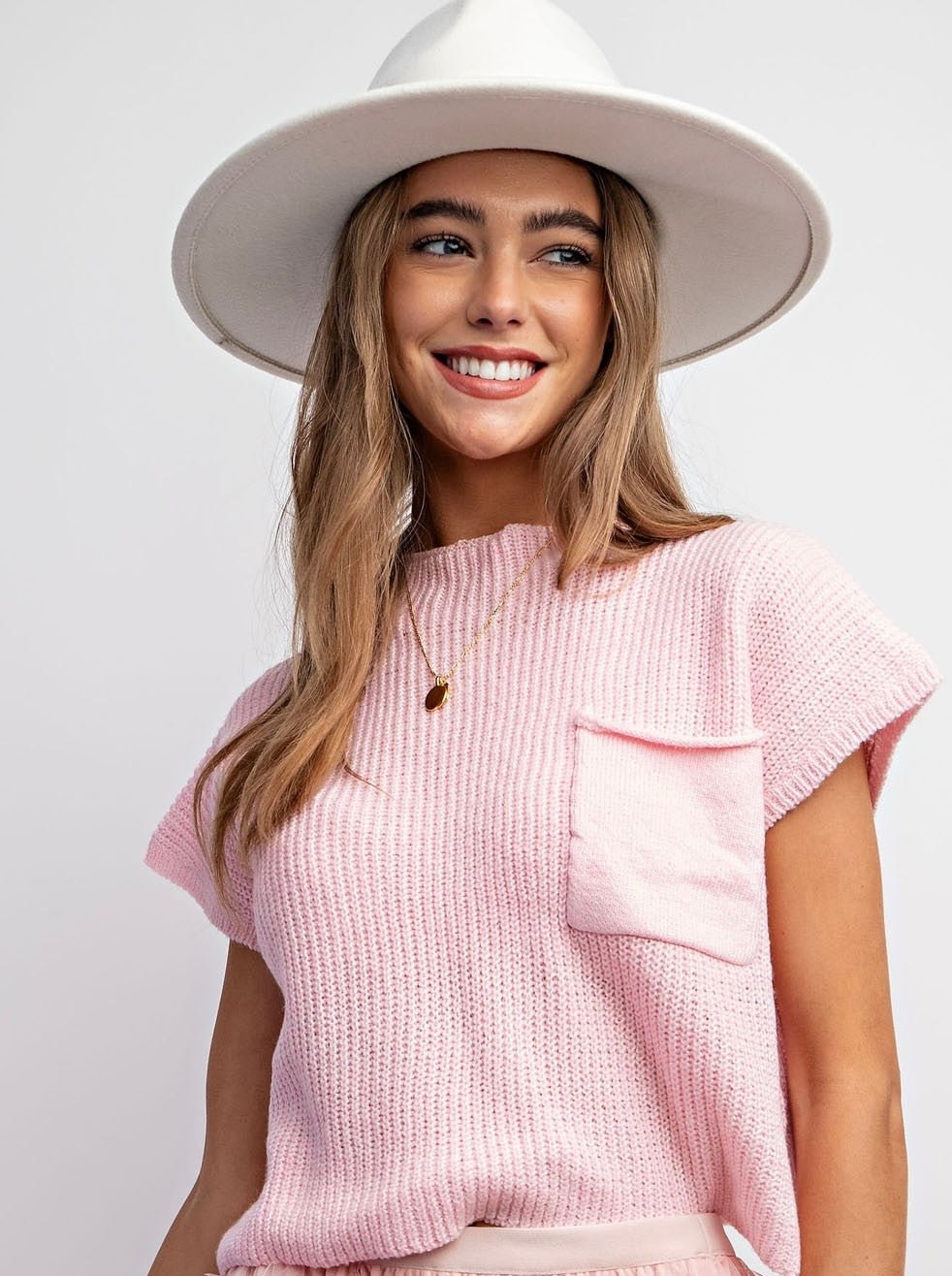 Light Pink Ribbed Top