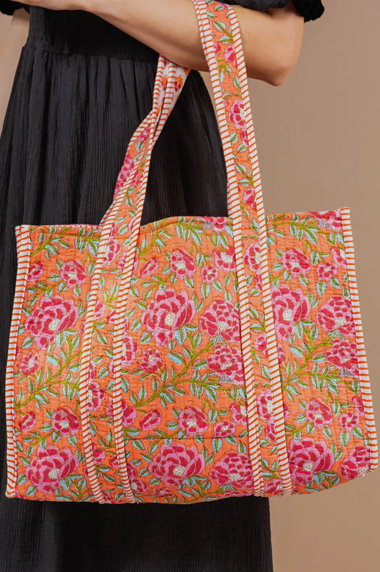 Quilted Reversible Tote - Pink