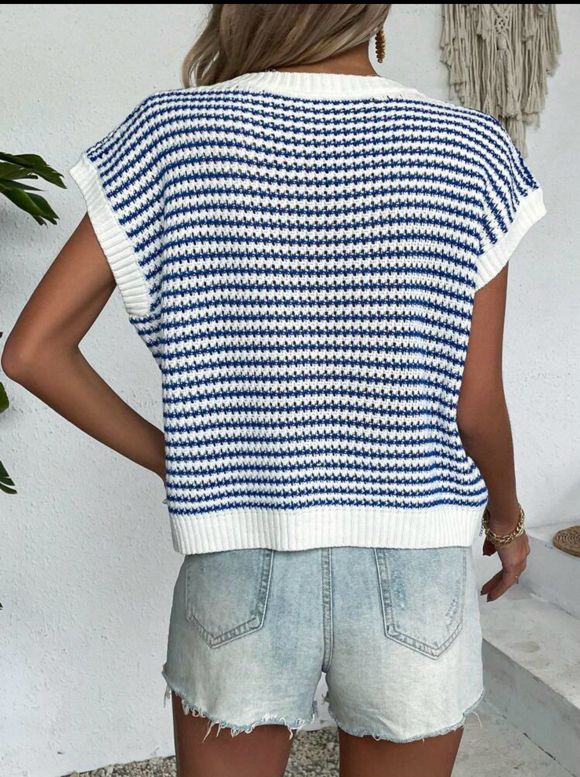 Blue Striped Top
