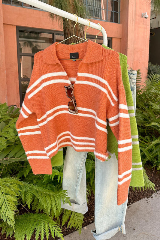 Rust Striped Sweater