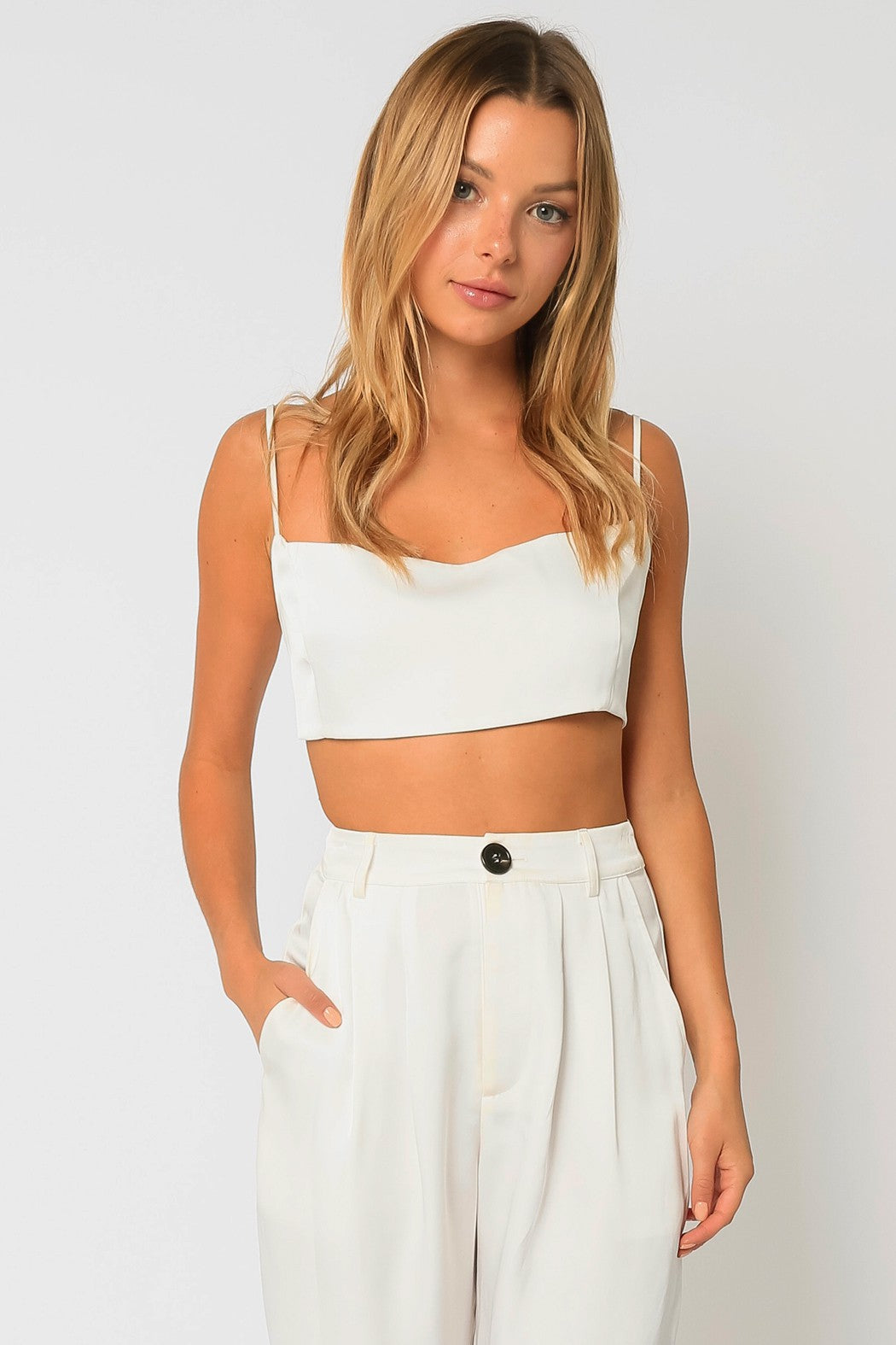 Satin Cropped Tank