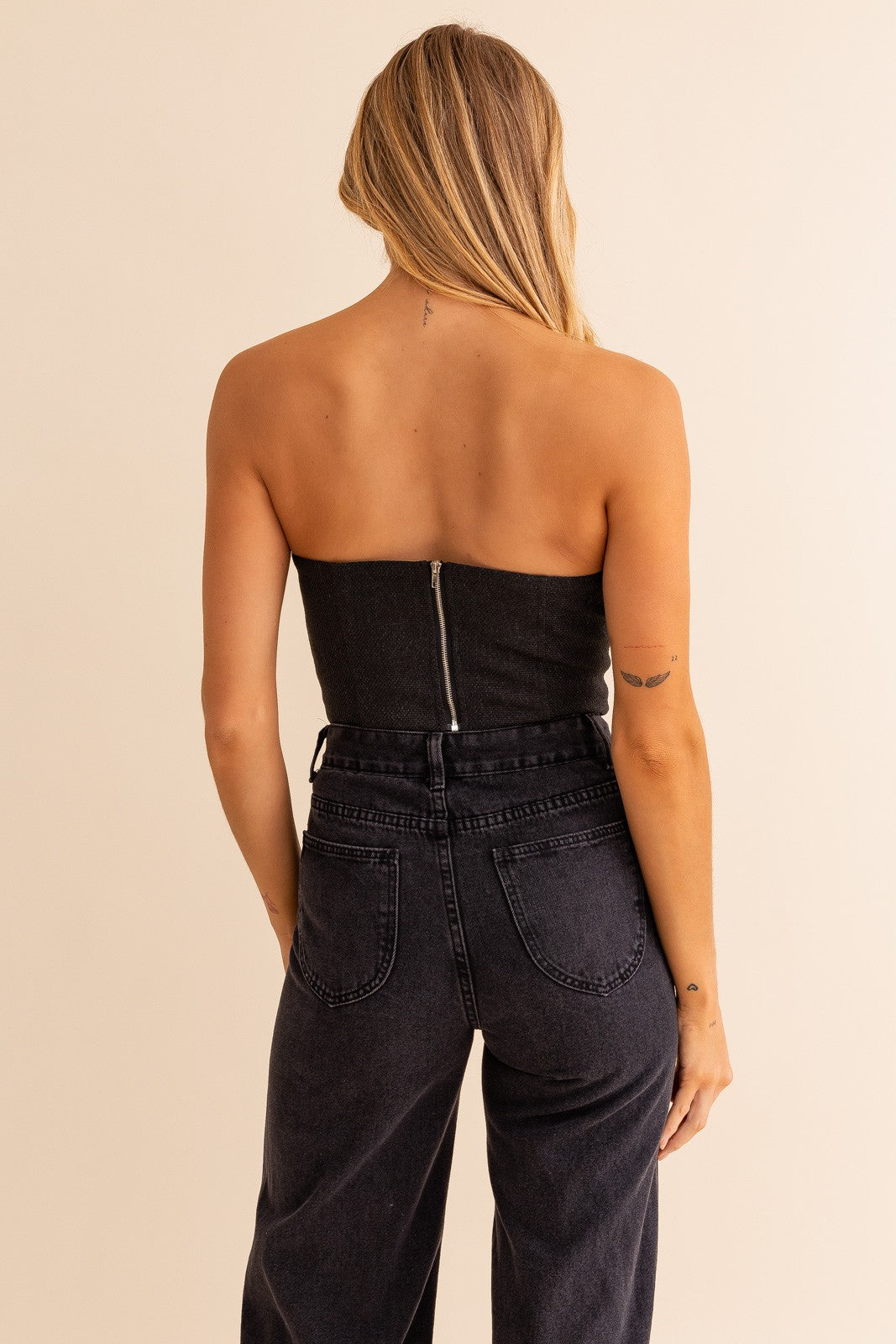 Black Tweed Corset Top