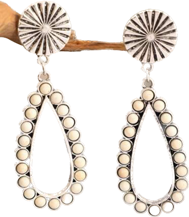 White Drop Earrings